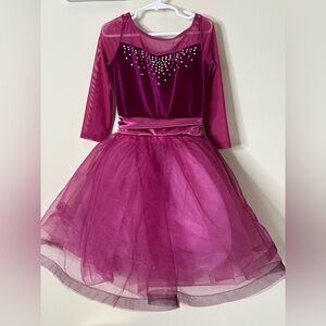 Weissman Dance Ballet Costume Make You Feel My Love Burgundy Size IC (7/8)